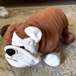 IKEA Style English Bulldog Plush 27” Large Stuffed Animal Soft Brown & White